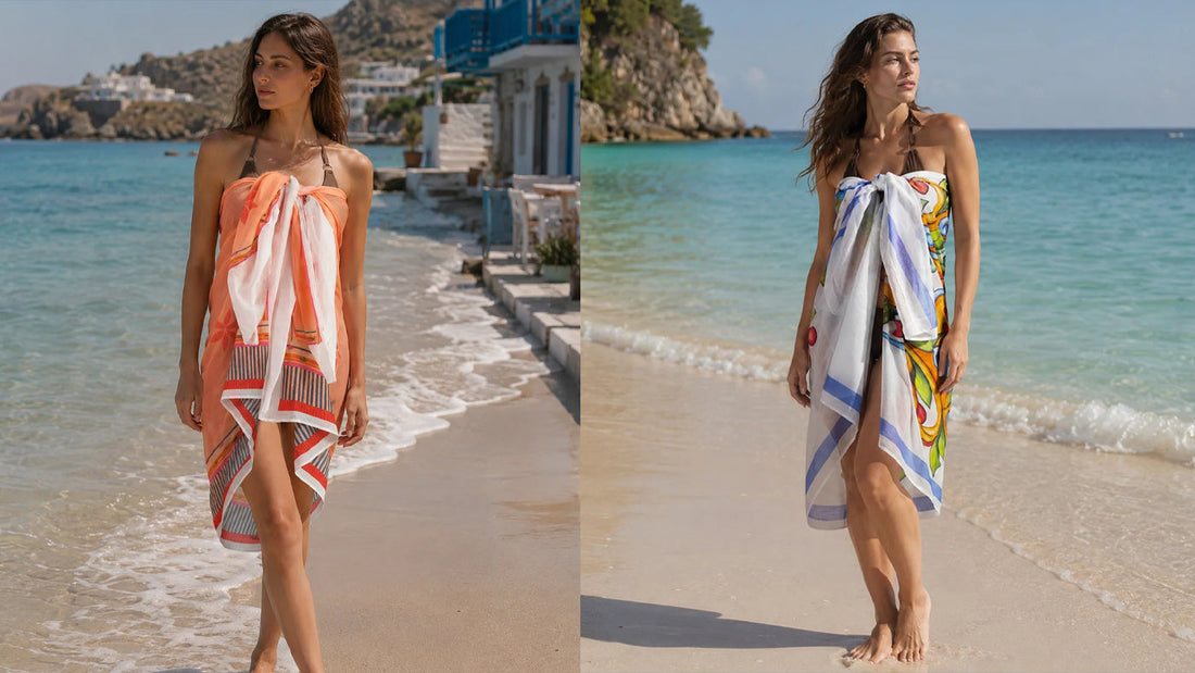 Modest Swim Looks Using a Beach Sarong and Kaftan