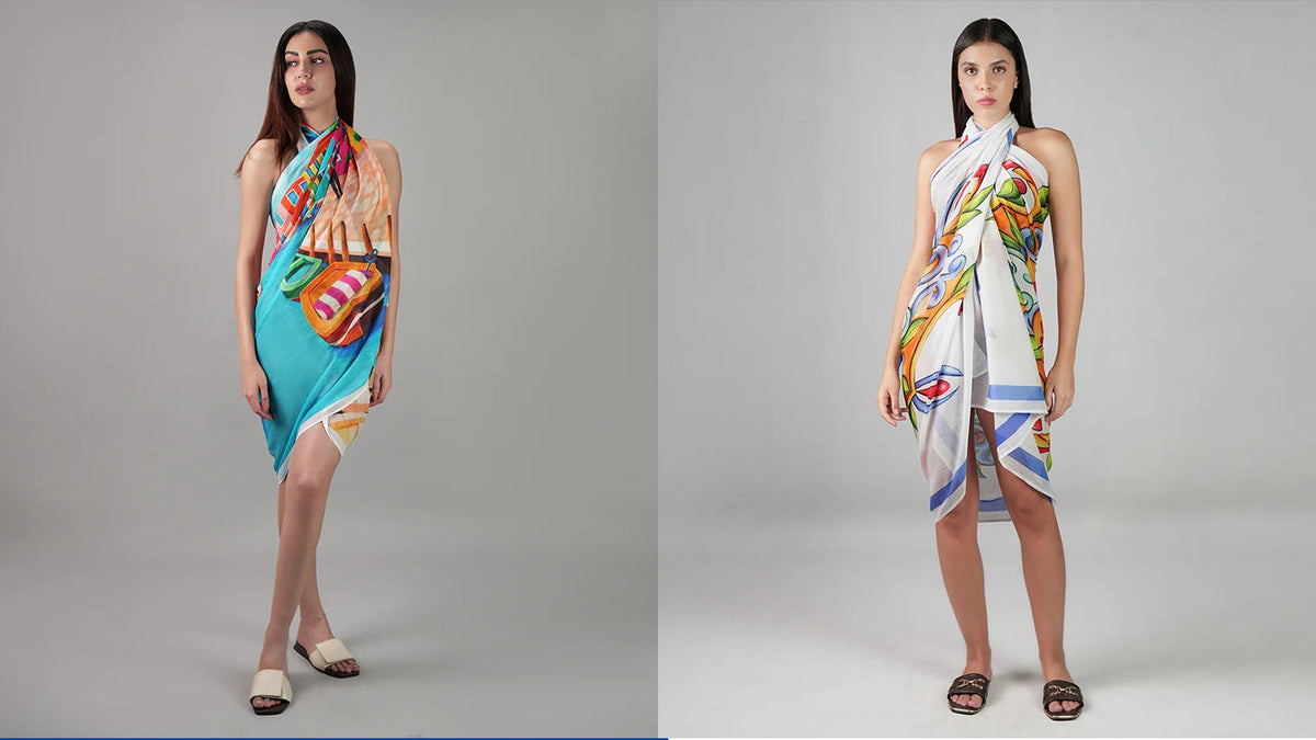 Modest Yet Trendy: Layering a Bikini Cover Up Sarong with Kimonos