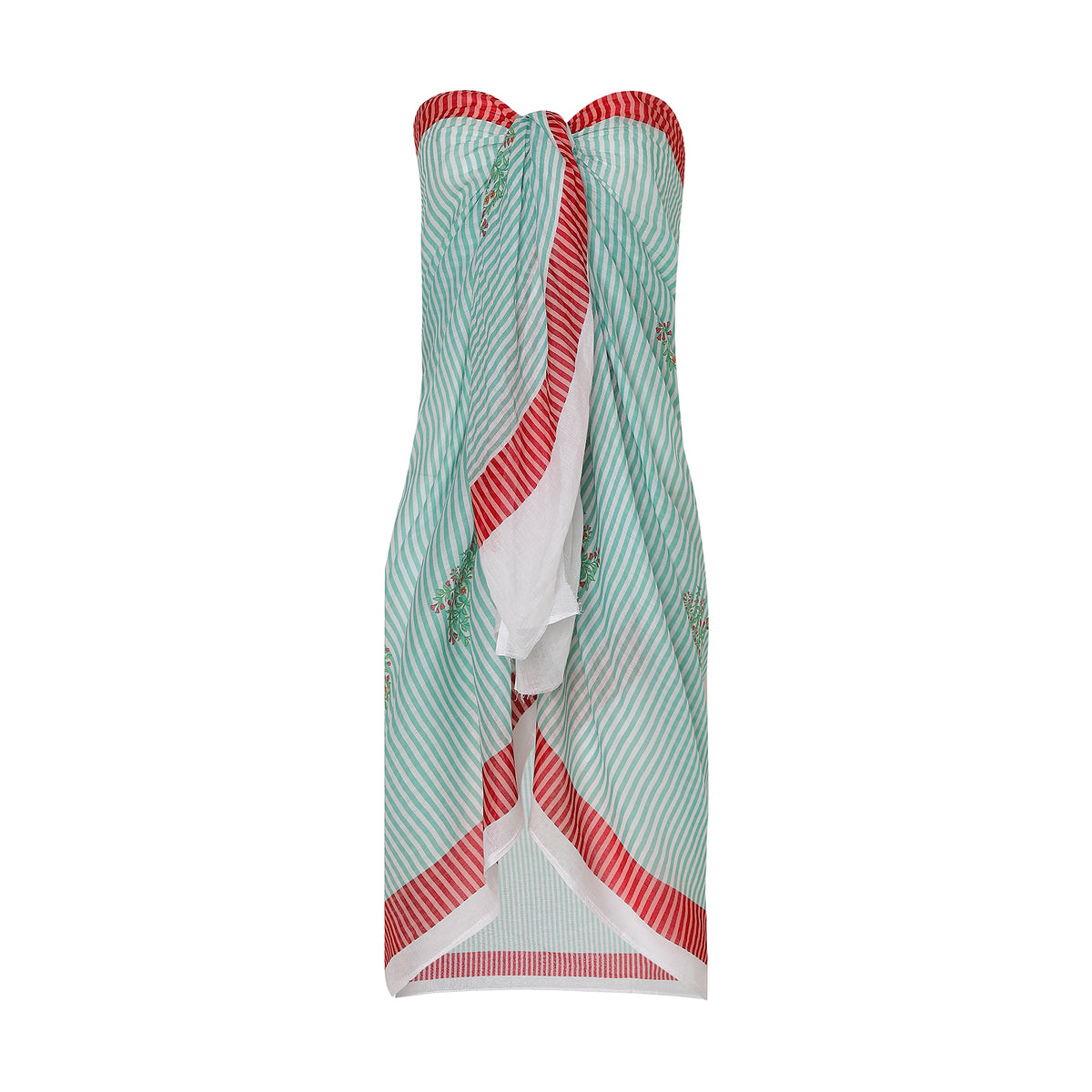 Azure Bloom Floral Resort Tube-Style Sarong