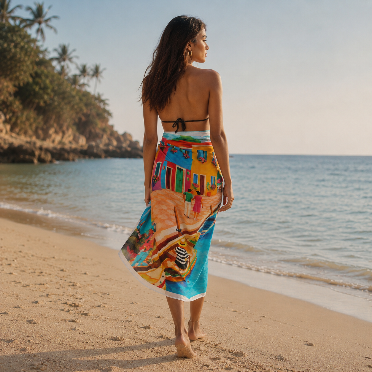 Mediterranean Picnic Resort Sarong - Multicolour