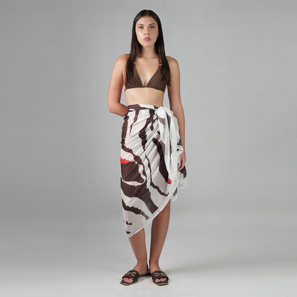 Into The Wild Zebra Print Resort Sarong