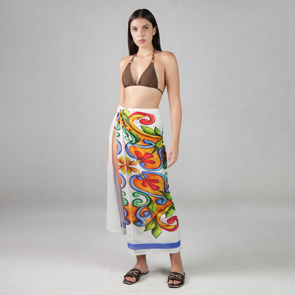 Majolica Mosaic Resort Sarong - Multicolour Motif