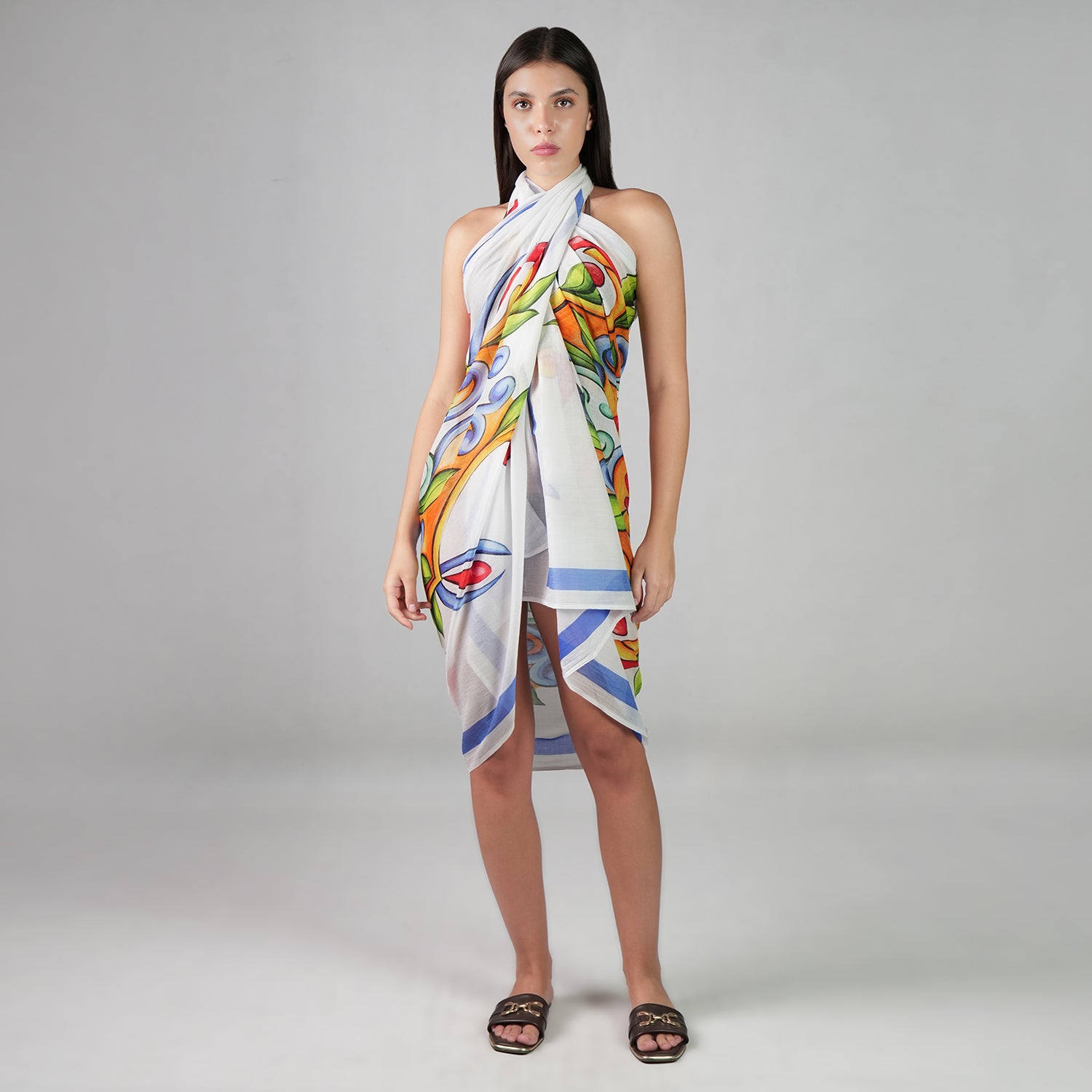 Majolica Mosaic Resort Sarong - Multicolour Motif