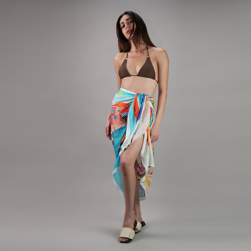 Mediterranean Picnic Resort Sarong - Multicolour