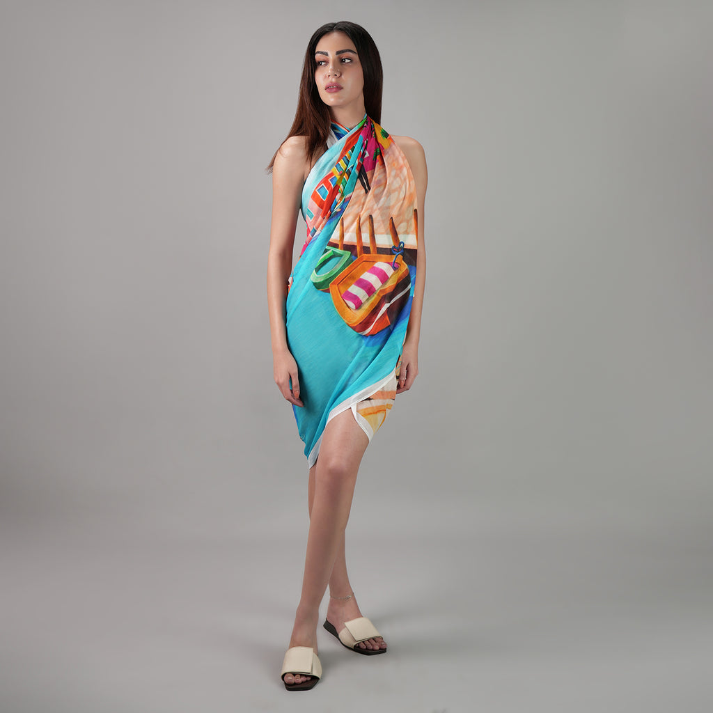 Mediterranean Picnic Resort Sarong - Multicolour