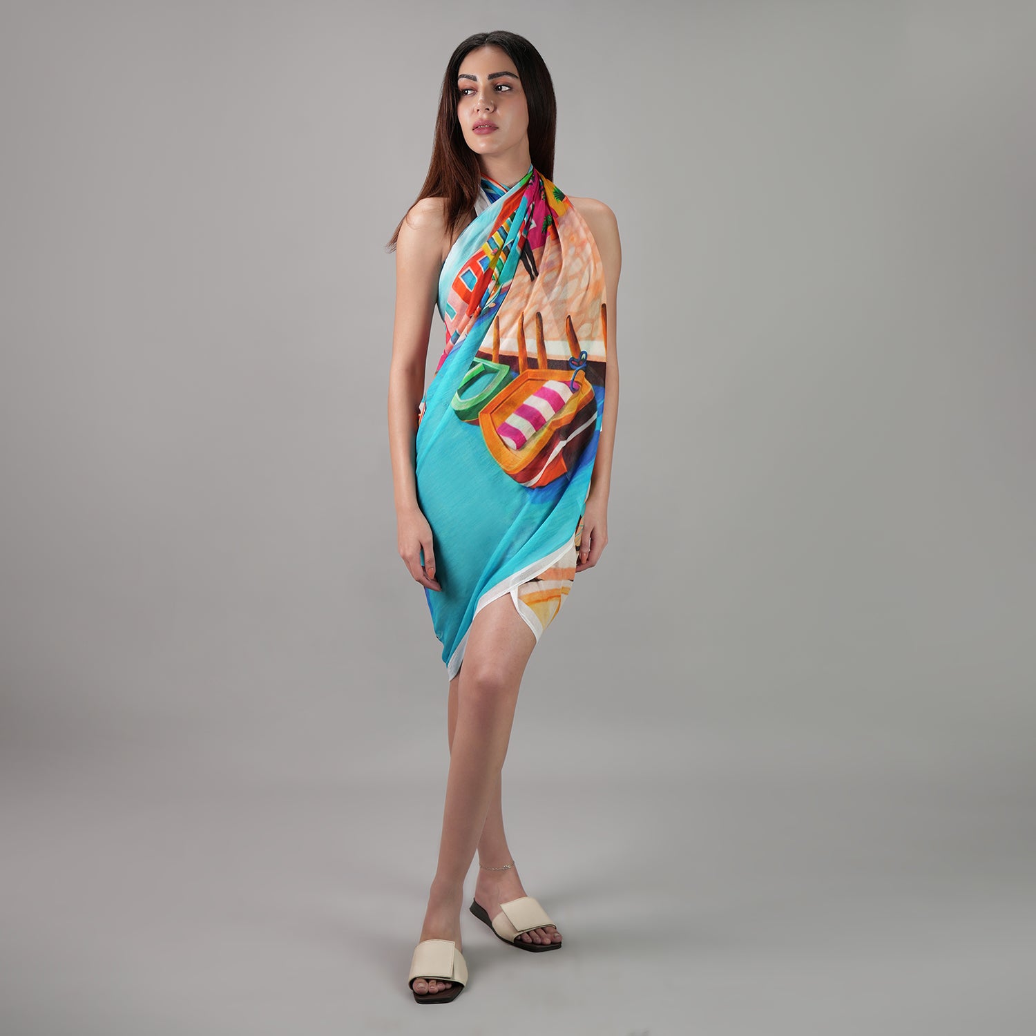 Mediterranean Picnic Resort Sarong - Multicolour
